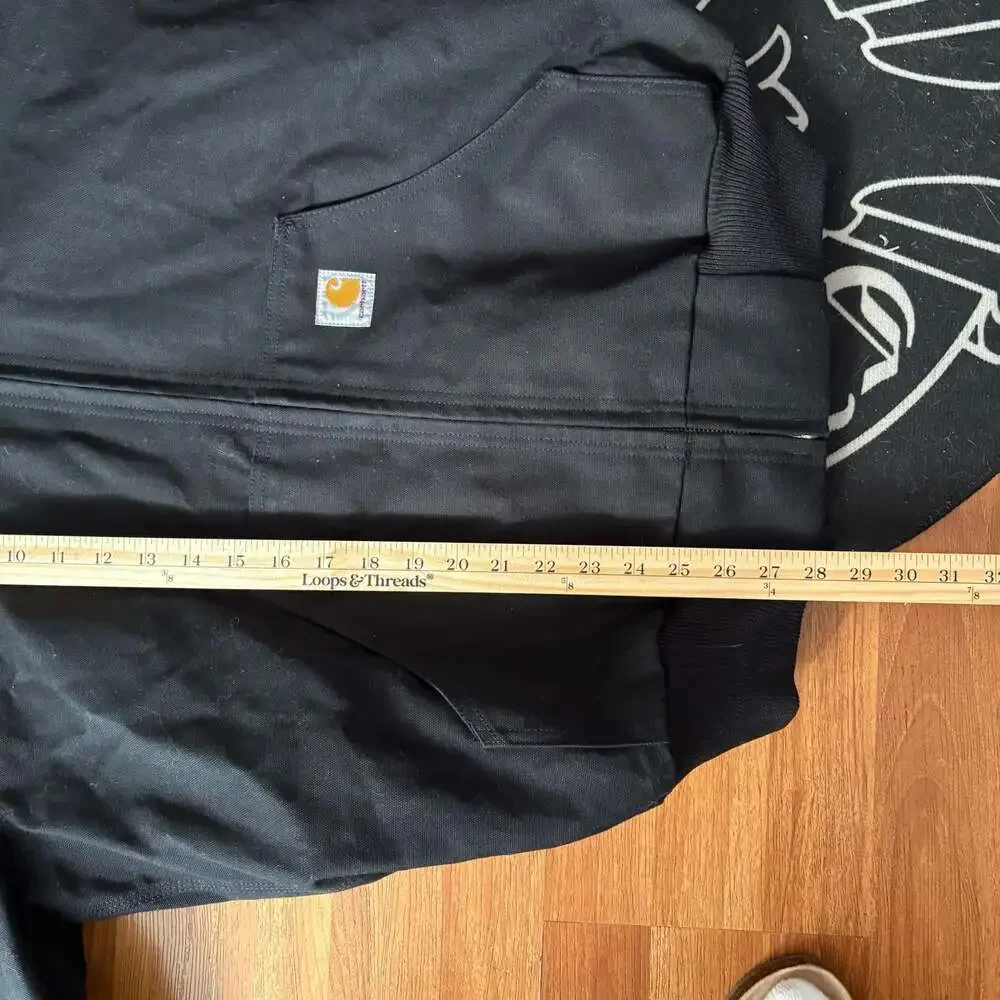 Carhartt J0131-M Loose Fit Black Canvas Zip Hoodie Jacket